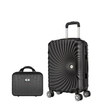 Imagem de Conjunto Mala de Viagem Média e Frasqueira Em ABS Eagle, Preto