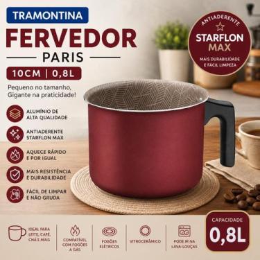 Imagem de Fervedor Tramontina Paris em Alumínio 10cm Vermelho com Revestimento A