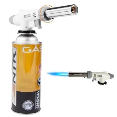 Imagem de Kit Maçarico Culinário Gourmet Profissional Flambar Solda com 1 Refil 