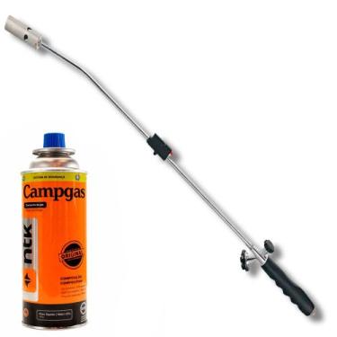 Imagem de Kit Maçarico Longo Cabo Ergonômico 80cm Acendimento Automático Ajuste 
