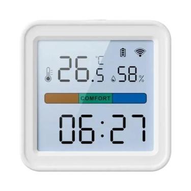Imagem de Sensor De Temperatura E Umidade WiFi Inteligente Com Luz De Fundo Para
