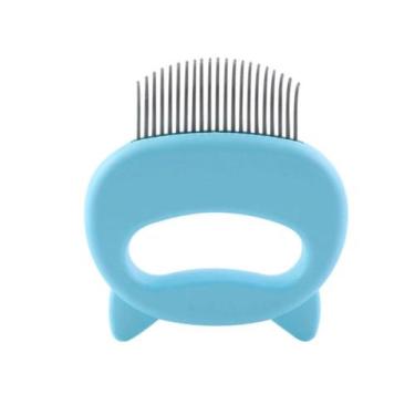 Imagem de Escova Pet Para Pentear Gato Massageia E Tira Pelo - Cat Comb, Azul