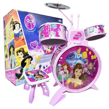 Imagem de Bateria Infantil Brinquedo Disney Princesa Menina 4 a 6 Anos Toyng
