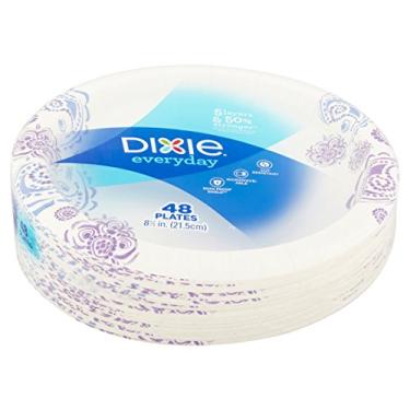 Imagem de Pratos de papel Dixie para uso diário, 21,5 cm, 48 unidades (pacote com 3)