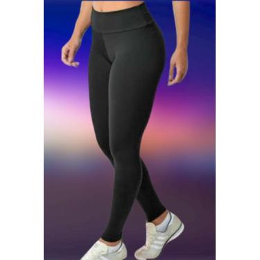 Imagem de Calça Legging Academia Preta Suplex Basica Cintura Media Pp,P,M,G,Gg,G