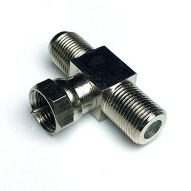 Imagem de Conector CESS tipo F macho para 2 fêmeas adaptador divisor - F macho para F fêmea dupla (1 pacote)