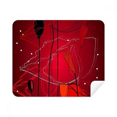 Imagem de Tela de limpeza de milho com estampa de flores vermelhas, 2 peças, tecido de camurça