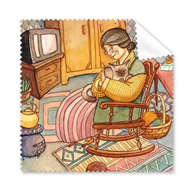 Imagem de Miaoji Pintura Aquarela Gato Lã Vovó Pano de Limpeza Limpeza Limpeza Limpeza de Tela de Telefone 5 peças