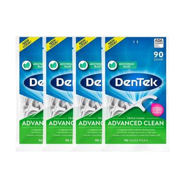 Imagem de Kit Fio Dental Dentek Floss Picks Triple Clean Advanced Clean 360 unidades