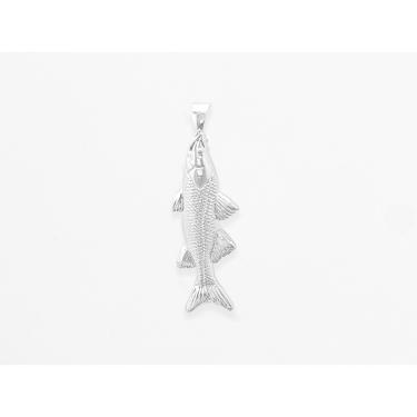 Imagem de Pingente de Peixe Robalo P banhados a ouro branco 18k