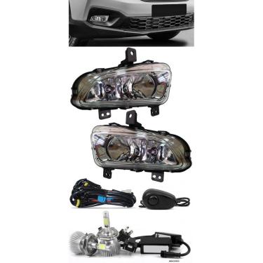 Imagem de Kit Farol de Milha Fiat Strada Cabine Simples e Dupla 2020 2021 2022 Botão Alternativo...