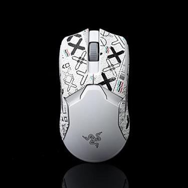 Imagem de Patins de aperto de mouse de suor feito à mão DIY para Razer Viper sem fio final sem mouse conjunto de impressão-branco