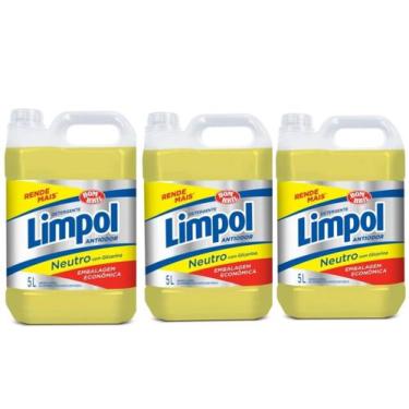 Imagem de Detergente Líquido Neutro Limpol 5Lts - Kit Com 03 Galões