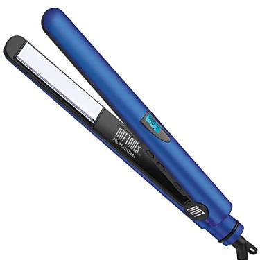 Imagem de Hot Tools Prancha de ferro de titânio microbrilho azul radiante profissional, 2,5 cm