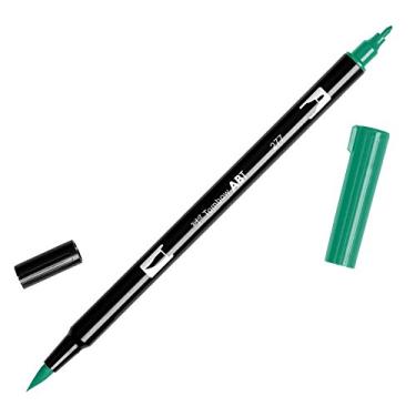 Imagem de Tombow Marcador de arte de caneta com pincel duplo, 277 - verde escuro, pacote com 1