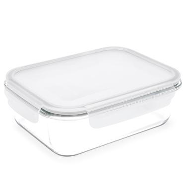 Imagem de Pote Retangular Brinox Hermético Lock&Stock em Vidro - 1,5 L