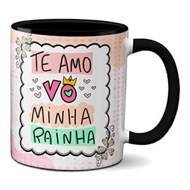 Imagem de Caneca Dia Dos Avós Presente Te Amo Vó Minha Rainha (Preta)