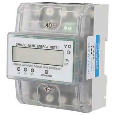 Imagem de 220/380V 5-80A Medidor de Energia Consumo de Energia Digital Elétrico Trifásico 4P KWh Medidor DTM024 com LCD