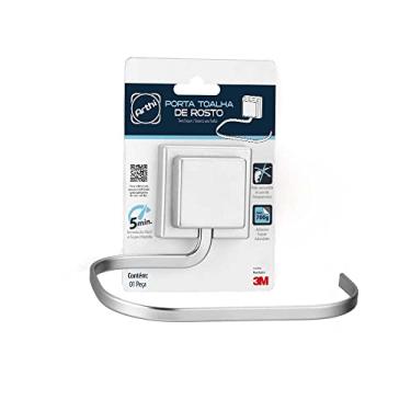 Imagem de Porta Toalha de Rosto 3M Arthi | Design Moderno e Funcional | Instalação com Fita Autocolante 3M | Ideal para Banheiro e Lavabo | Feito em Aço Durável | Acabamento Cromo Fosco Antiferrugem