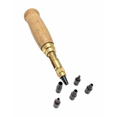 Imagem de Kit Vazador Rotativo Tecido Manual Couro 6 Medidas Cabo