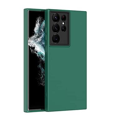Imagem de Capa de proteção de câmera fashion para samsung s22 ultra plus a53 a73 a33 a23 a13 a72 a52 a32 a22 a51 capa fosca de silicone macio, verde escuro, para m32 4g