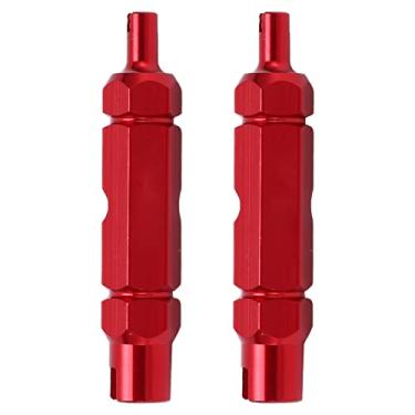 Imagem de Vbestlife 2 peças ferramenta de remoção de núcleo de válvula de bicicleta ferramenta de reparo de válvula de pneu de liga de alumínio ferramenta de reparo de bicicleta (vermelho) bicicletas e peças de reposição