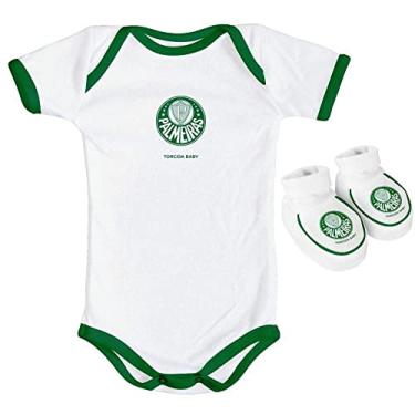 Imagem de Body e Pantufa Bebê Palmeiras Branco - Torcida Baby