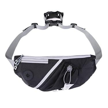 Imagem de Myweyde Hands Free Dog Leash com Zipper Pouch, trela ajustável para caminhar com o cão, Dog Treat Pouch para treinar o Fanny Pack, trela para caminhar com as mãos livres Hiking (Black)