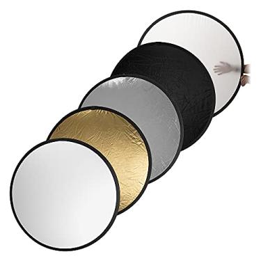 Imagem de Fotodiox Refletor Pro 5 em 1 - 100 cm, disco dobrável de qualidade superior (prata/ouro/preto/branco/difusor)