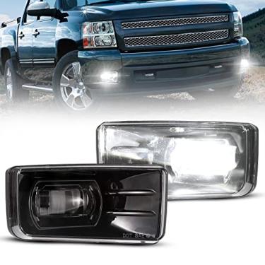 Imagem de BUNKER INDUST Luzes de neblina de LED compatíveis com 2007 2008 2009 2010 2011 2012 2013 2014 Chevy Silverado Tahoe, 30W LED brilhante kit de lâmpada de neblina de para-choque OEM