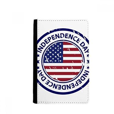 Imagem de Porta-passaporte padrão bandeira do dia da independência dos EUA porta-cartões notecase burse capa carteira porta-cartão, Multicolor