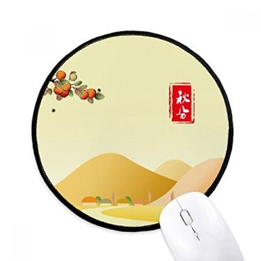 Imagem de DIYthinker Autumnal Equinox Twenty Four Solar Term Mouse Pad Desktop Office Tapete Redondo para Computador
