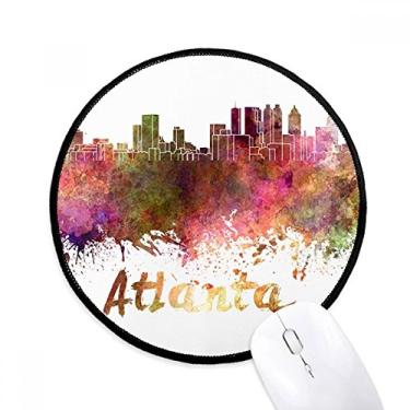 Imagem de DIYthinker Atlanta America City Mouse pad aquarela desktop escritório tapete redondo para computador