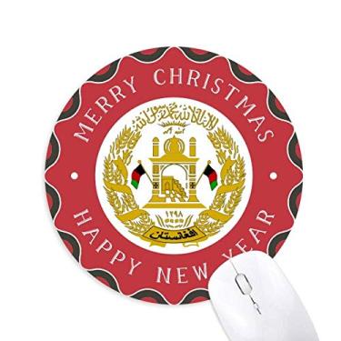 Imagem de DIYthinker Mouse pad emblema nacional de Kabul do Afeganistão Feliz Natal redondo borracha