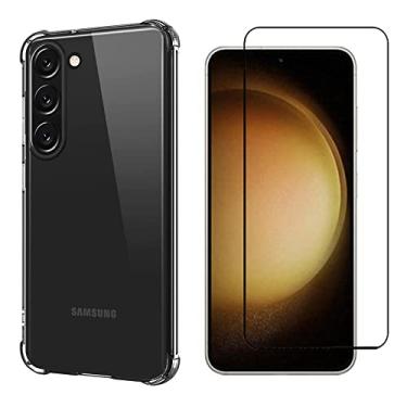 Imagem de Kit Capa Capinha Para Samsung Galaxy S23 5g Tela de 6.1 Case Air Anti Impacto Transparente + Película De Vidro Temperado 3d Full Cover (Transparente + Vidro 3d)
