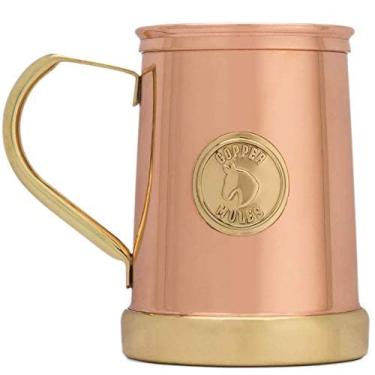 Imagem de A melhor caneca de cobre feita à mão da Copper Mules â€“ de patente pendente â€“ base e alça de latão sólido â€“ suporta 453 ml