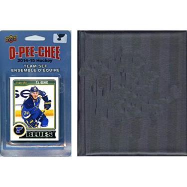 Imagem de Conjunto de equipe NHL St. Louis Blues 2014 O-Pee-Chee e álbum de armazenamento, marrom, tamanho único