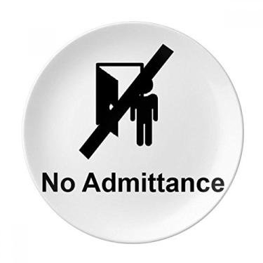 Imagem de Placa com símbolo de aviso de porcelana decorativa Salver talheres de jantar sem admittance