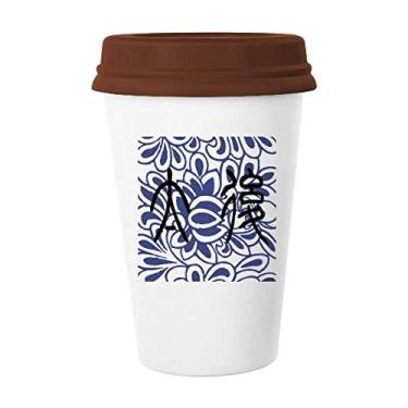 Imagem de Caneca de cerâmica com estampa de flor de mãe imperador antigo da China Caneca de vidro para beber café