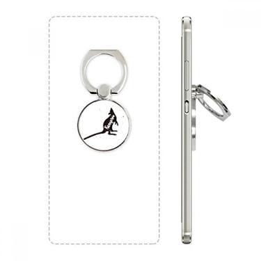 Imagem de Suporte de anel de celular canguru preto e branco com suporte de argola ajustável