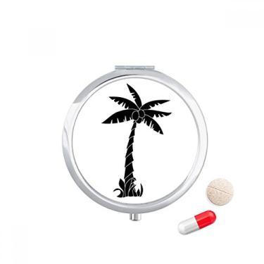 Imagem de Porta-comprimidos, porta-comprimidos, caixa de armazenamento de remédios com contorno preto para planta de coco