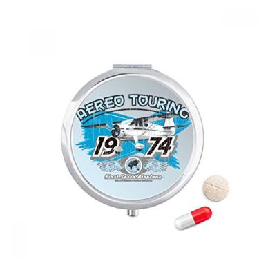 Imagem de 1974 Plane Aereo Touring Pattern Pill Case Pocket Medicine Storage Box Dispenser Recipiente