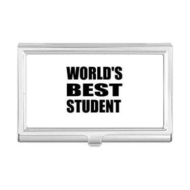 Imagem de World's Best Student Teacher Citação Porta-cartões de visita Carteira de bolso