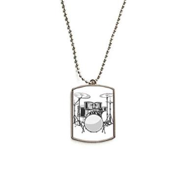 Imagem de DIYthinker Kit de bateria de música com pingente de placa de cachorro de aço inoxidável Ilustrate