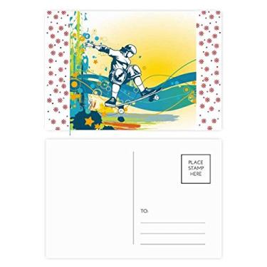 Imagem de Skate esportivo, ilustração colorida, Natal, Natal, Natal, celebração, cartão postal Blessing Mailing Card