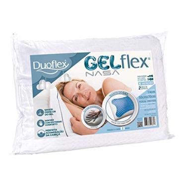 Imagem de Travesseiro Gelflex, Duoflex, 100% Poliamida e 100% Algodão, Branco, 50cmx70cm