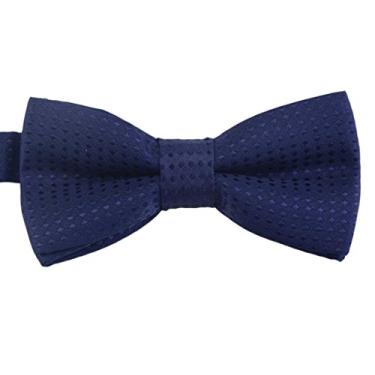 Imagem de Gravata borboleta pequena para cães ou gatos, filhote ou gatinho ajustável, gravata borboleta de pescoço médio para de casamento de páscoa D-T-1 (azul marinho com bolinhas azul marinho)