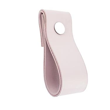 Imagem de Puxador Dobi Parafuso - Textura de Couro Rosa - Parafuso Branco