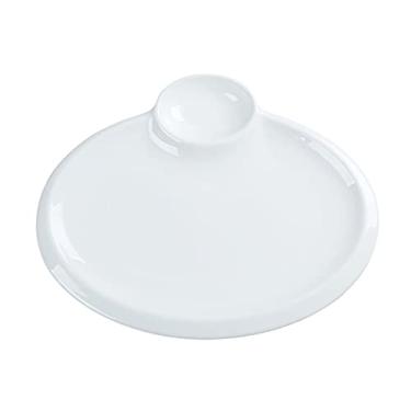 Imagem de GUIPAIHAI Prato de bolinho de cerâmica com vinagre prato criativo dividido prato de jantar multi grade prato de fritas fritas prato de hotel (cor: C)