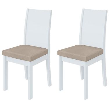 Imagem de Cadeiras Kit 2 Cadeiras Athenas Branco/veludo - Móveis Lopas